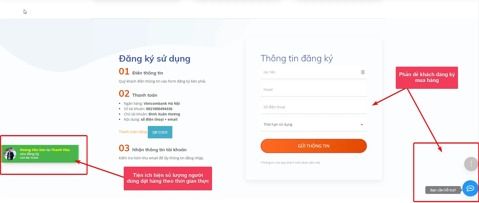 cách lấy thông tin khách hàng trên website