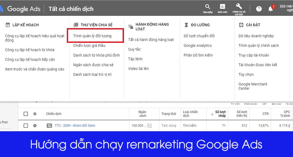 chạy remarketing google ads