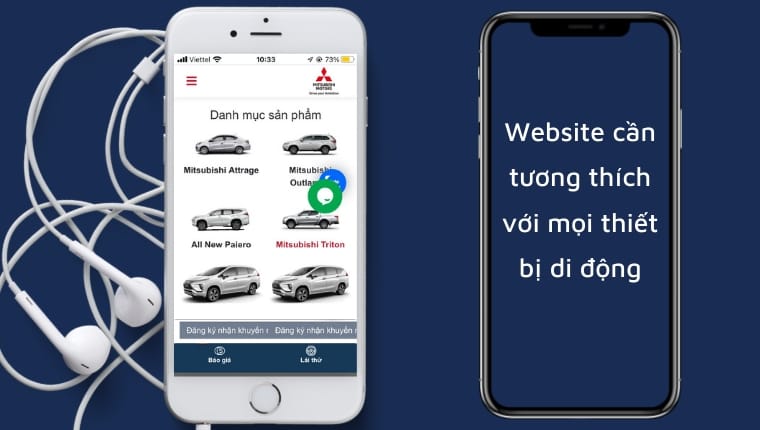Website Ô tô cần hiển thị tốt trên mọi thiết bị di động nhằm tiếp cận tất cả khách hàng tiềm năng