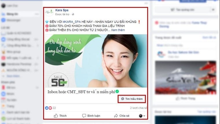 Nhiều cơ sở Spa đã triển khai chiến lược Marketing cho Spa của mình ngay tại Facebook