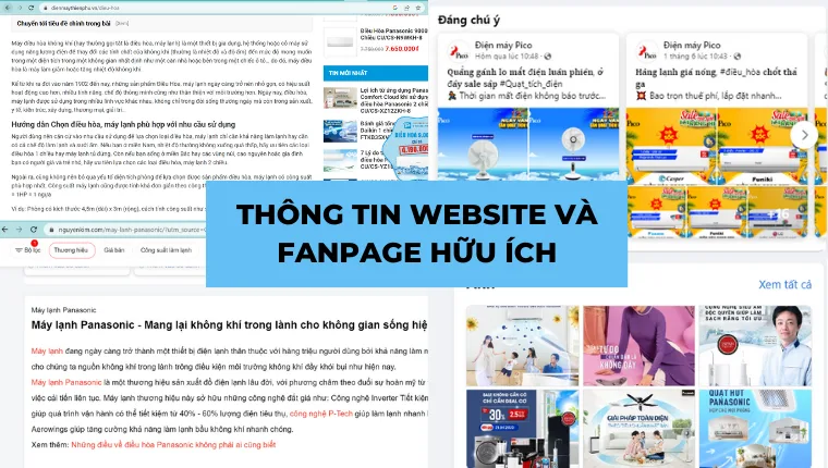 Thông tin website và fanpage hữu ích