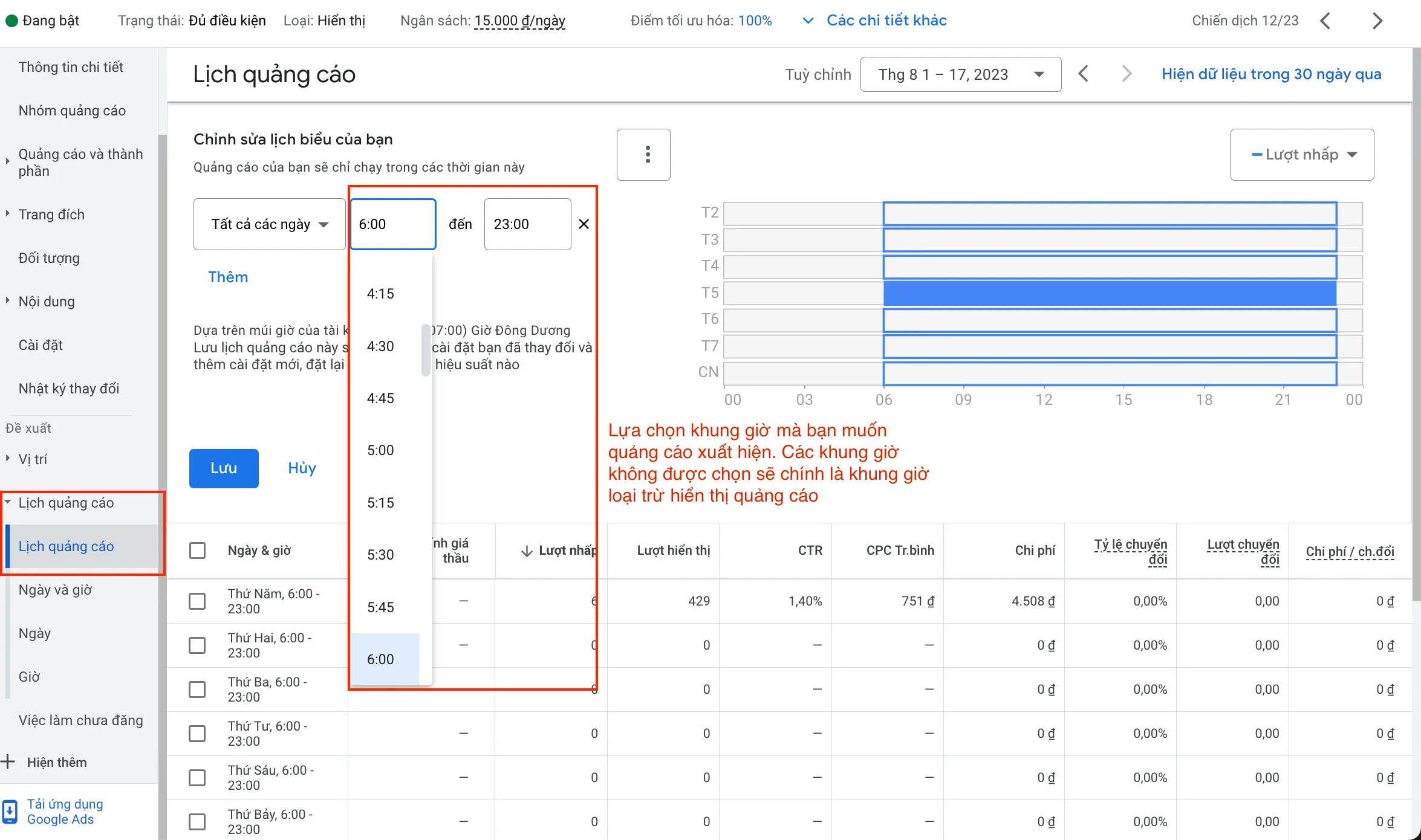 Phương pháp loại trừ khung giờ có nhiều click ảo trên Google Ads