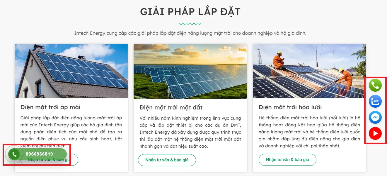 một mẫu website điện năng lượng mặt trời