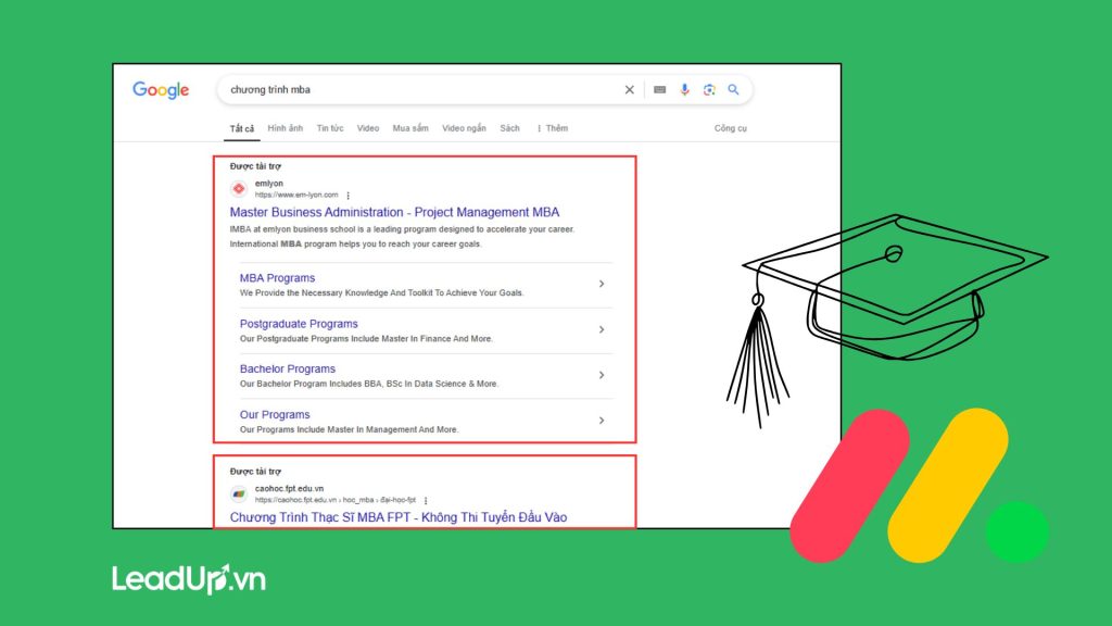 Google Ads cho trung tâm tư vấn du học bắt nhu cầu tìm kiếm chủ động