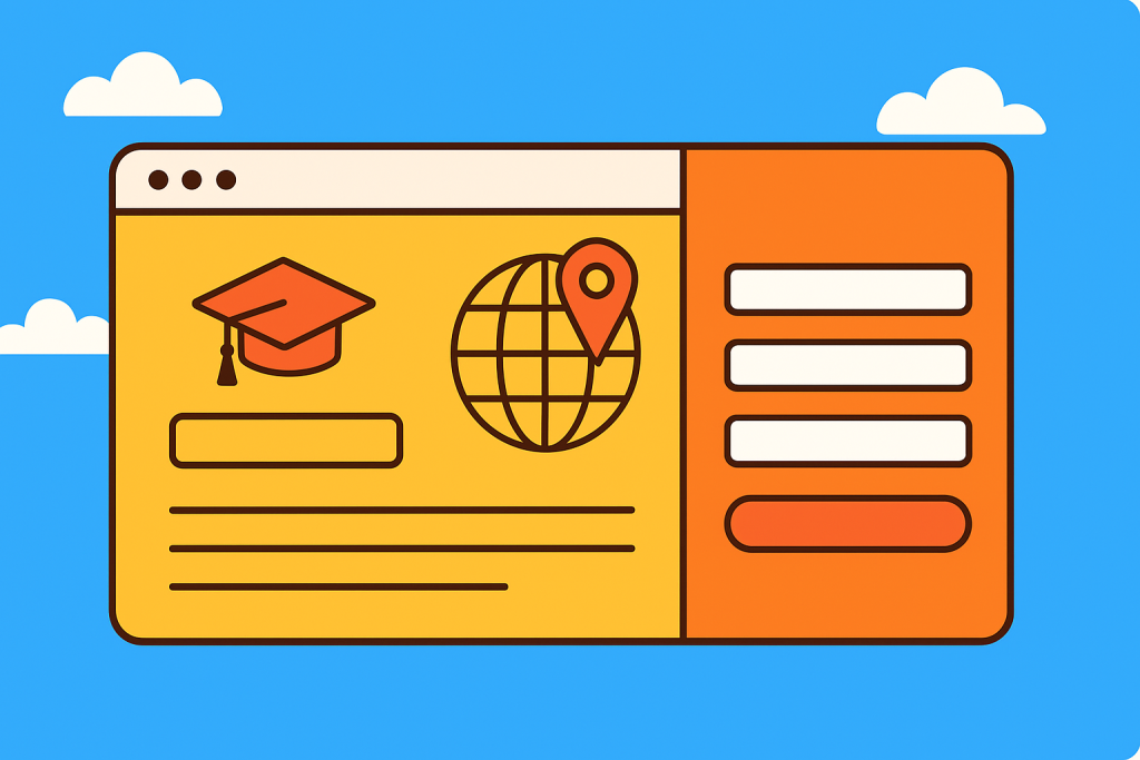 Landing page tư vấn du học cho traffic Google Ads