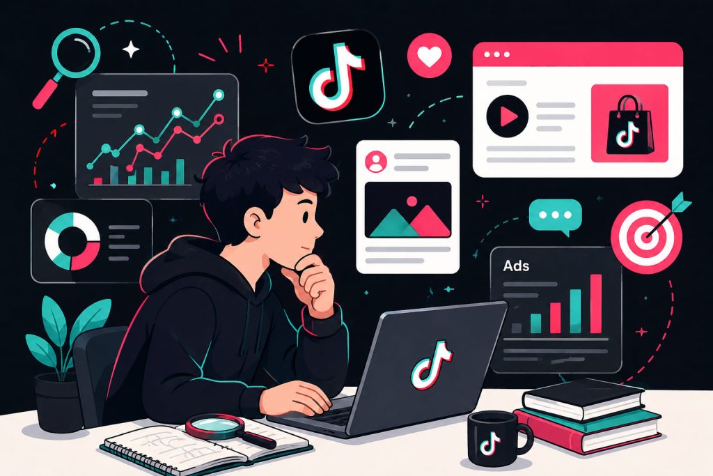 Giai đoạn test TikTok Ads cho trung tâm du học cần đo creative và hành vi người xem