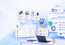 Minh họa quy trình quảng cáo Google Shopping từ product feed đến Merchant Center và tối ưu chiến dịch