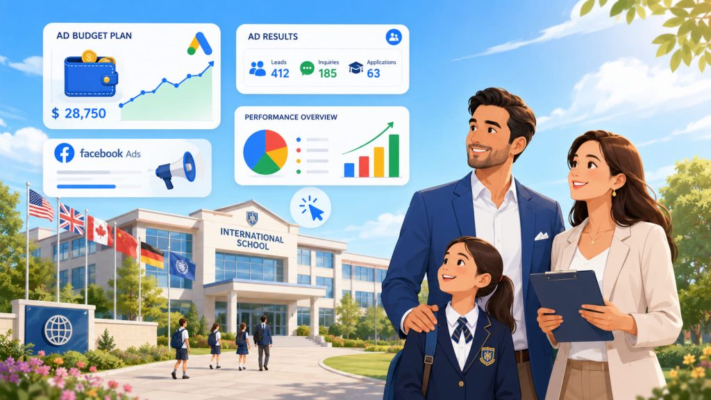 Dự trù chi phí chạy quảng cáo trung tâm du học theo mục tiêu tuyển sinh