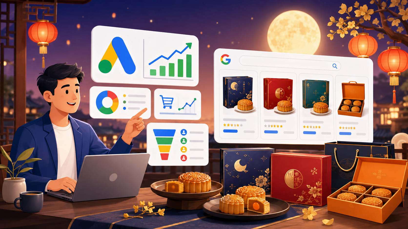 Remarketing bánh Trung thu bám lại khách đã xem hộp quà và combo