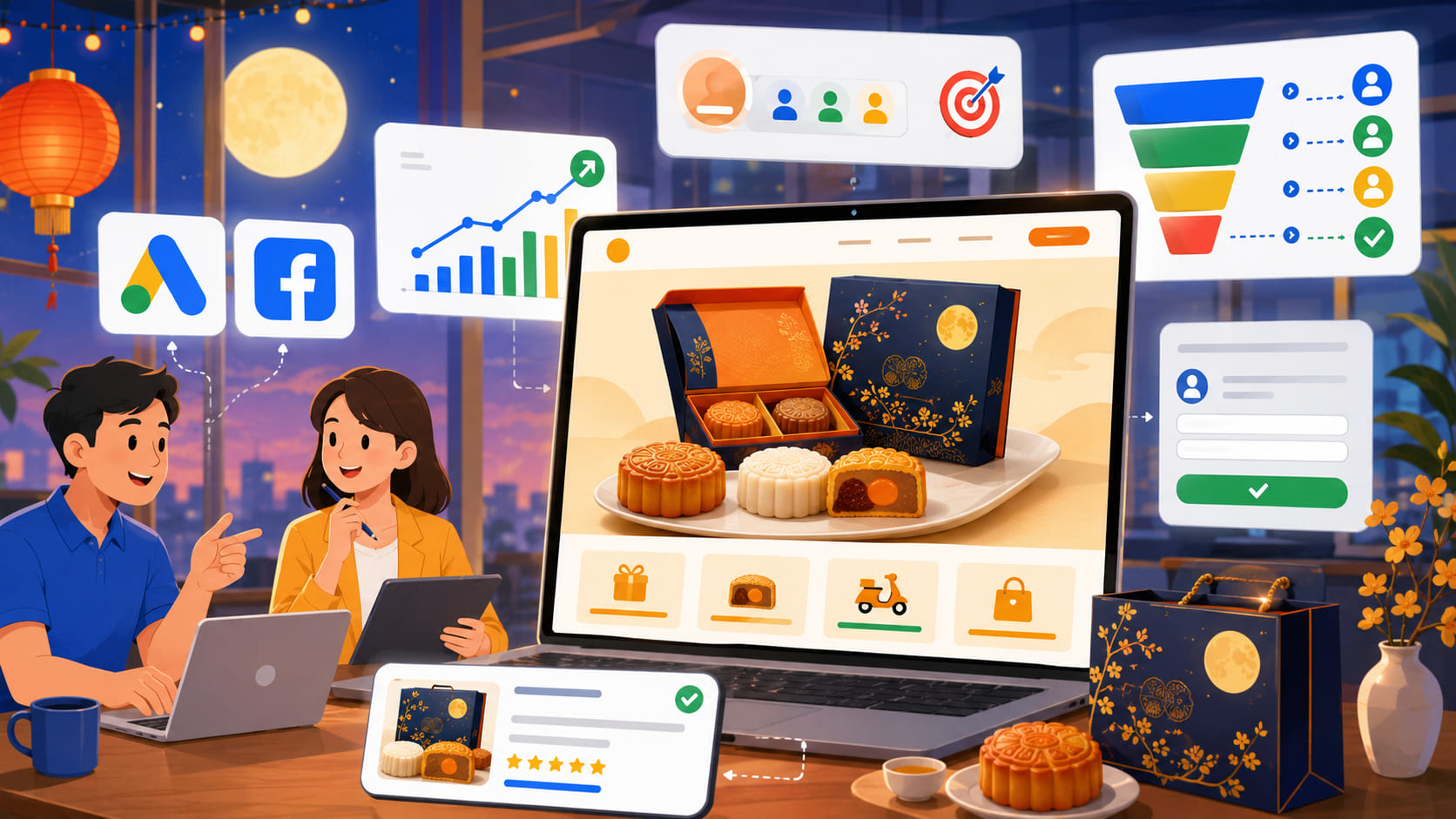Landing page bánh Trung thu không chuyển đổi cần kiểm tra offer form và tốc độ phản hồi