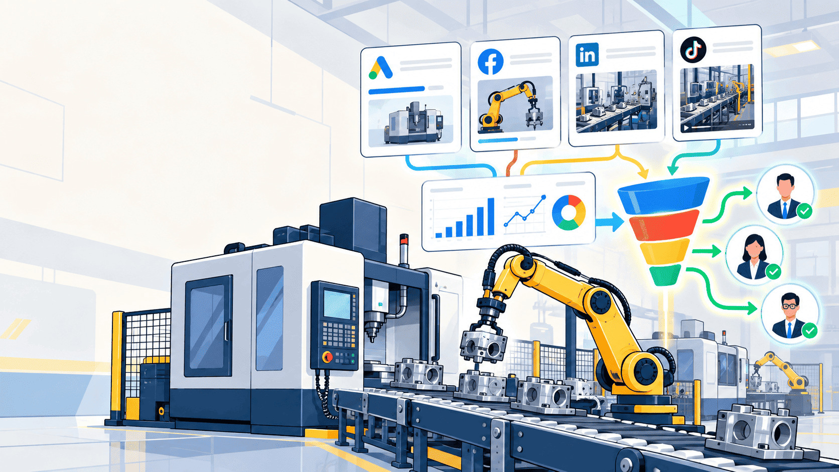 Hệ thống quảng cáo đa kênh cho doanh nghiệp máy công nghiệp và tự động hóa