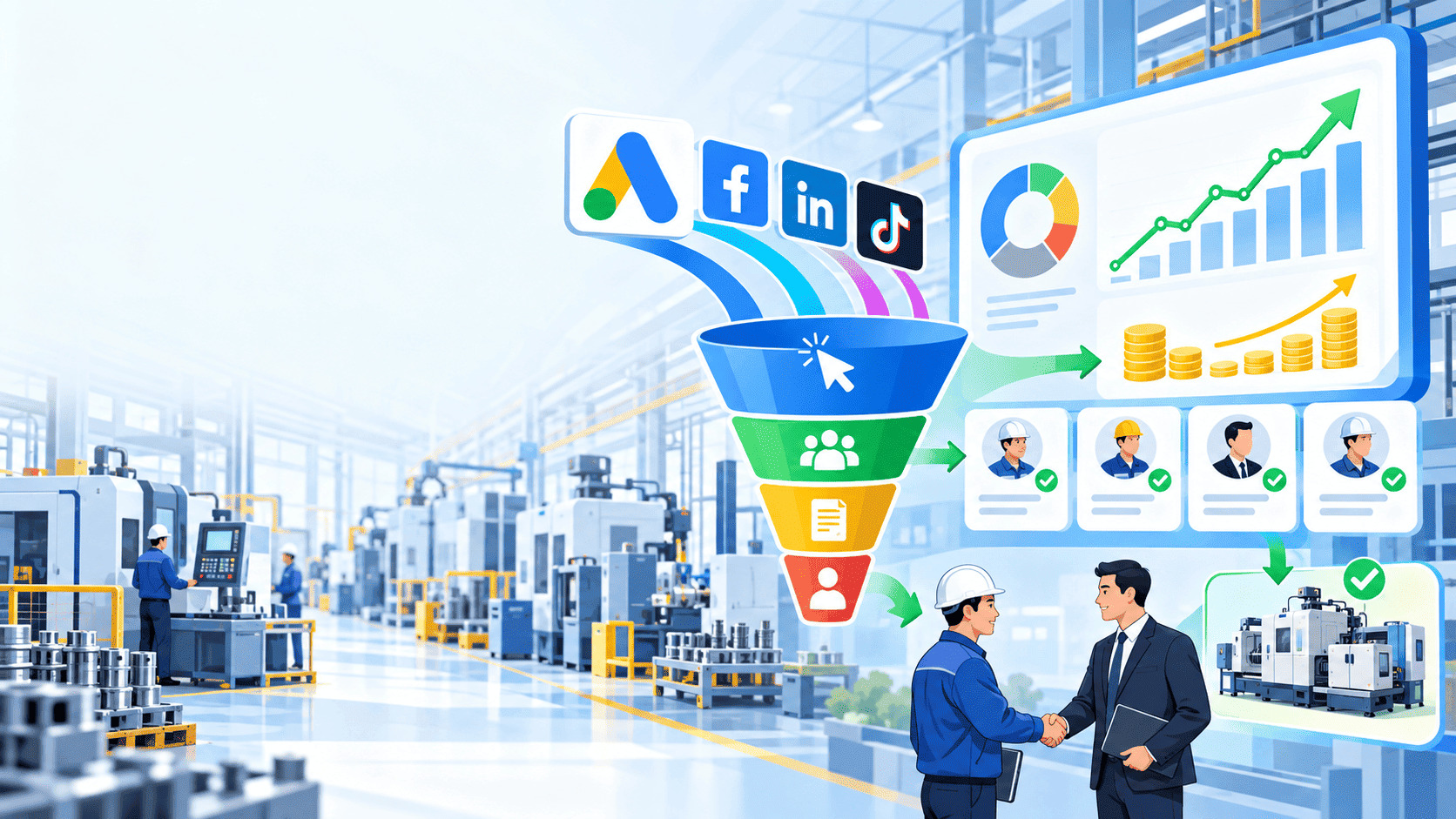 Chi phí quảng cáo Google và CPL ngành máy công nghiệp