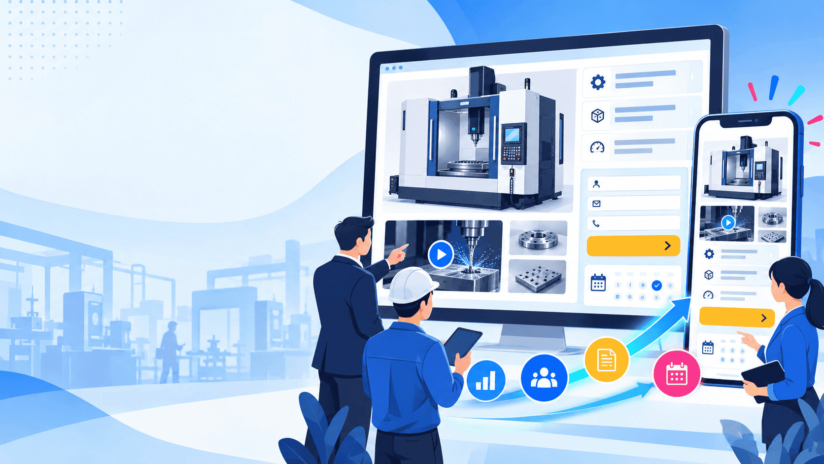 Landing page báo giá và đăng ký demo máy công nghiệp