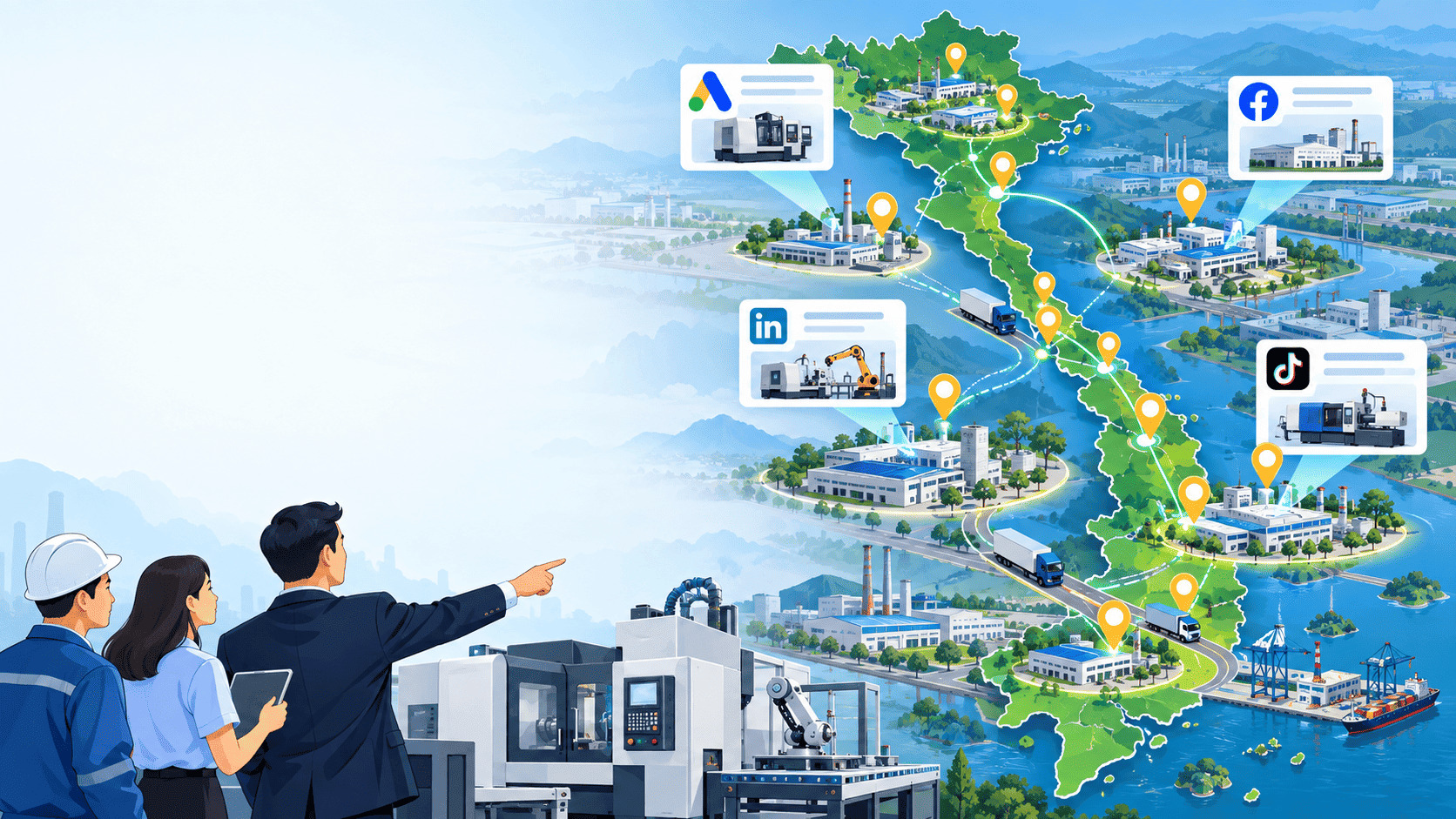 Quảng cáo máy công nghiệp theo khu công nghiệp và tỉnh thành