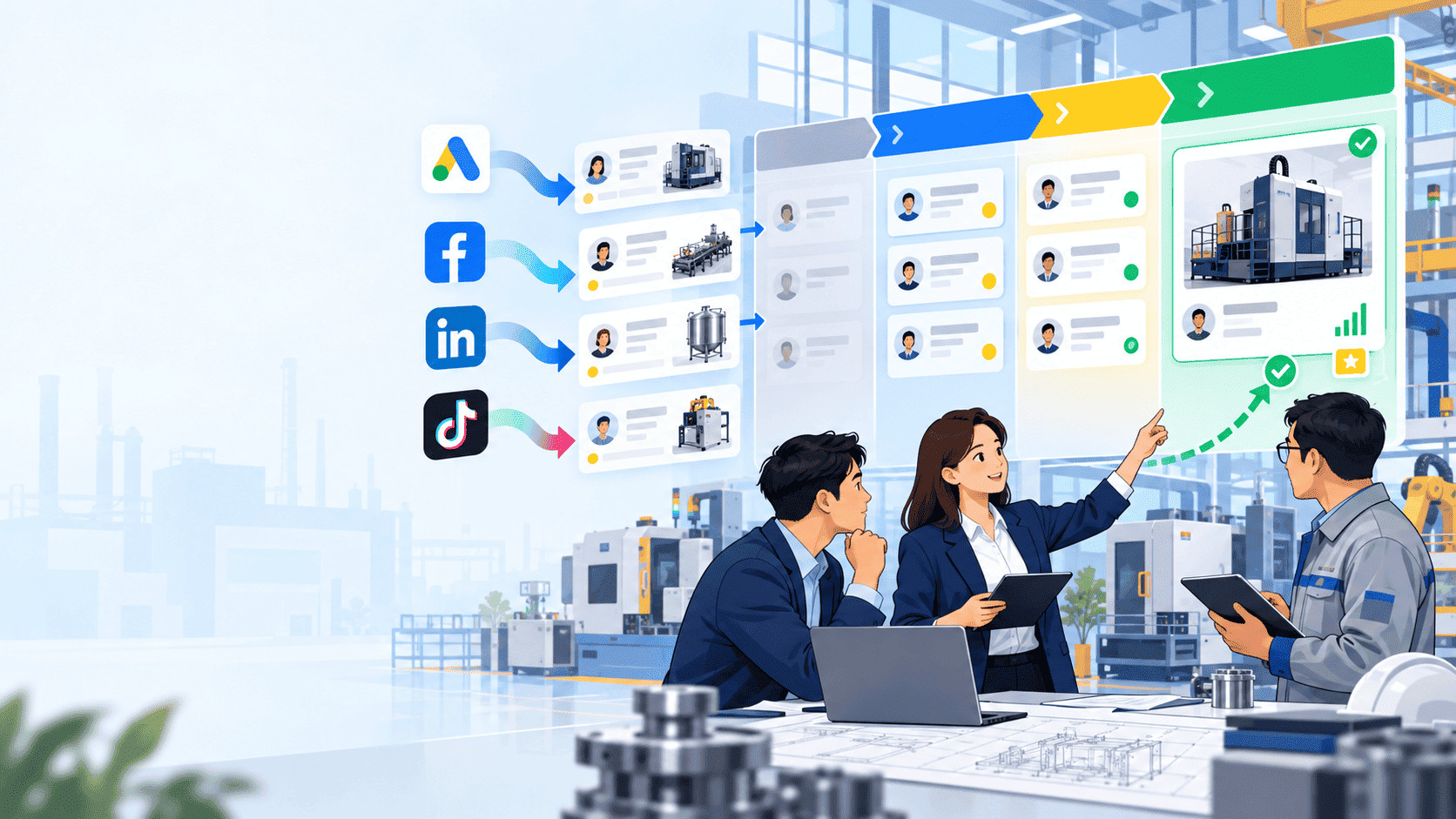 CRM và chấm điểm lead máy công nghiệp