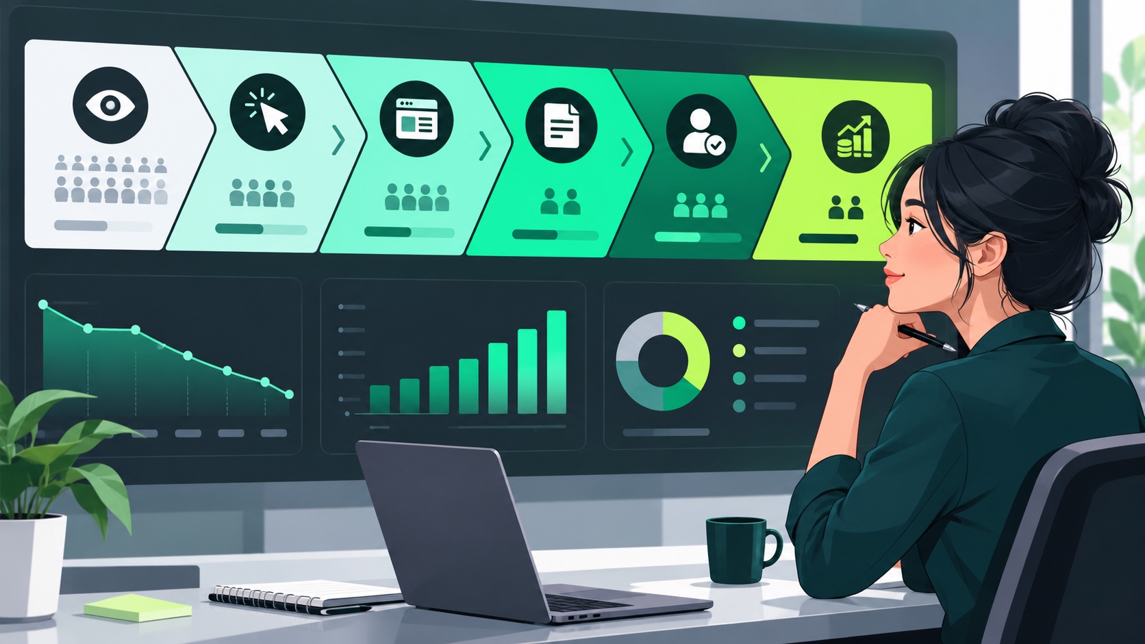 Minh họa 2D chatgpt-ads-measurement-funnel trong hệ sinh thái ChatGPT Ads
