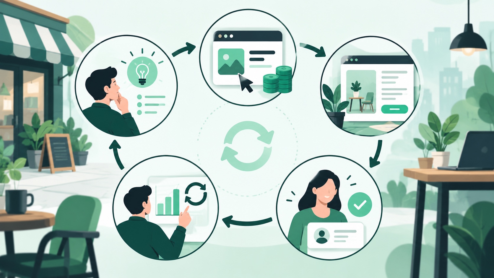 Minh họa 2D chatgpt-ads-pilot-feedback-loop trong hệ sinh thái ChatGPT Ads