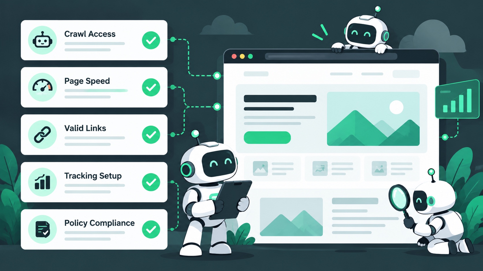 Minh họa 2D chatgpt-ads-website-bot-audit trong hệ sinh thái ChatGPT Ads