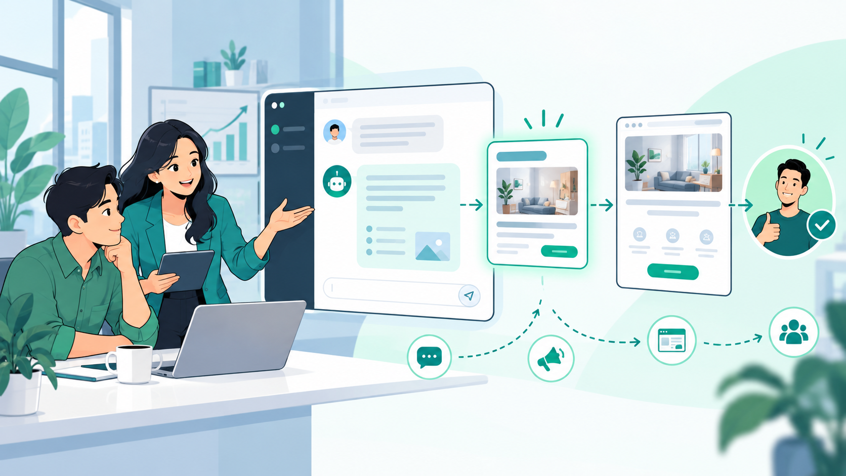 Minh họa dịch vụ quảng cáo ChatGPT Ads của LeadUp Agency