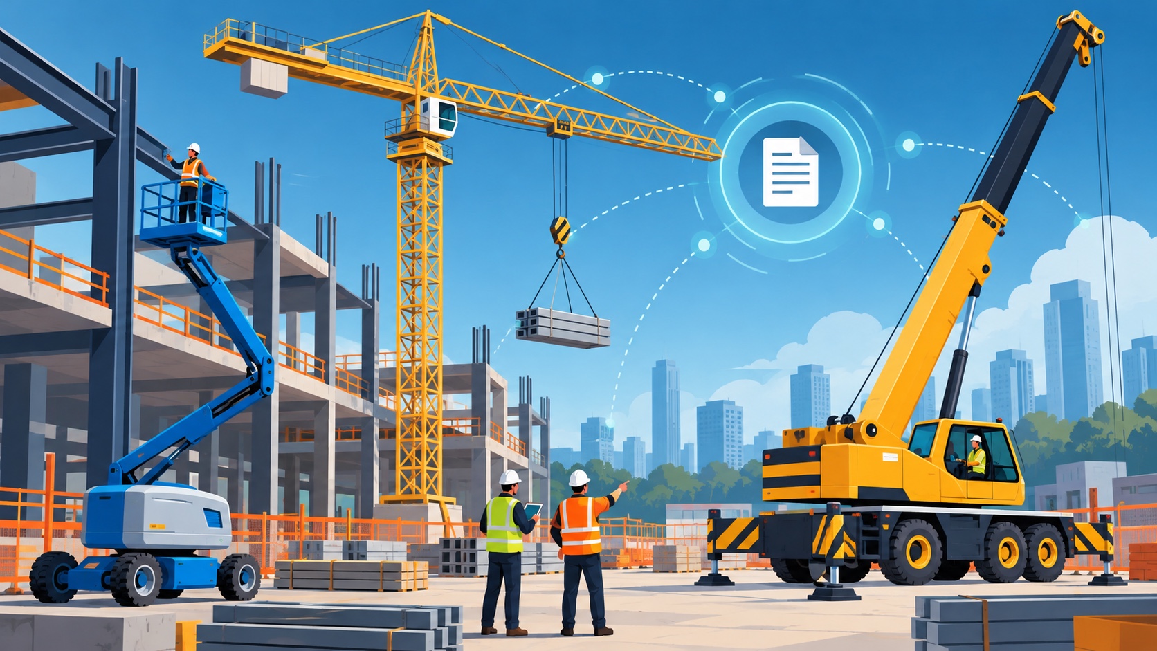 Quảng cáo cần cẩu, cẩu tháp và thiết bị nâng hạ