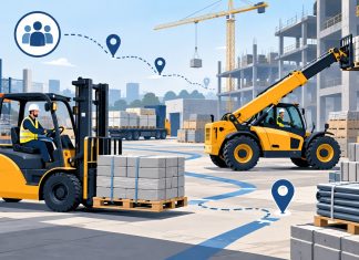 Quảng cáo xe nâng, telehandler và thiết bị vận chuyển công trường Xe nâng telehandler - ảnh gốc